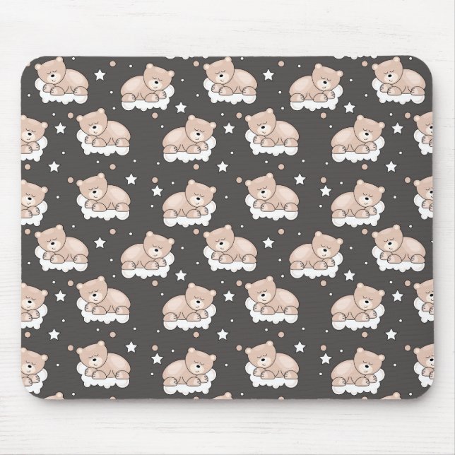 pattern with small bear sleeping mouse mat (Front)