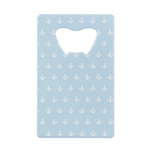 Pattern with white anchors on blue