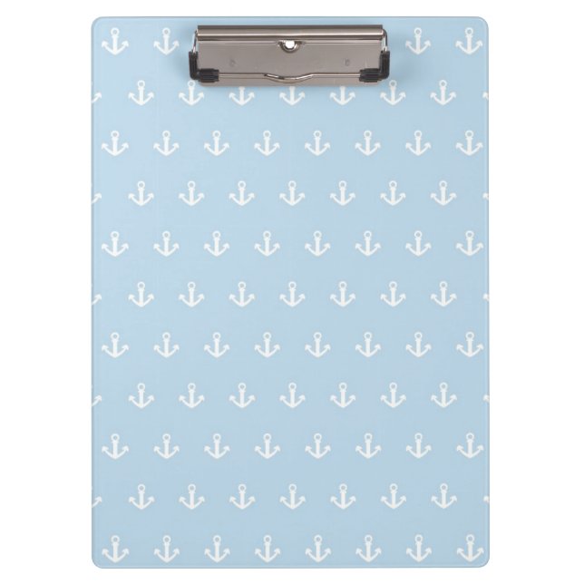 Pattern with white anchors on blue clipboard (Front)