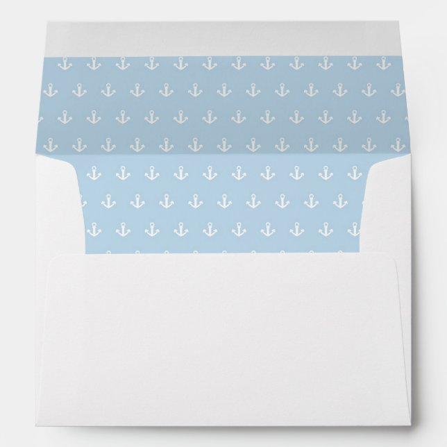 Pattern with white anchors on blue envelope (Back (Bottom))