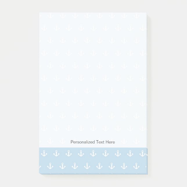 Pattern with white anchors on blue post-it notes (Front)
