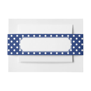 Pattern with white polka dots invitation belly band