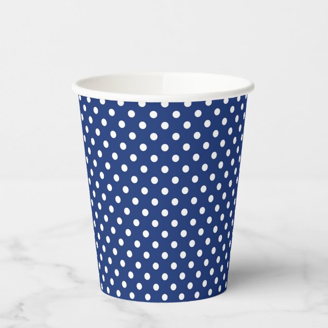 Pattern with white polka dots paper cups (Left)