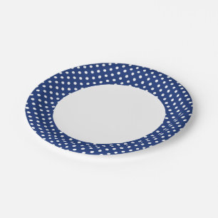 Pattern with white polka dots paper plate
