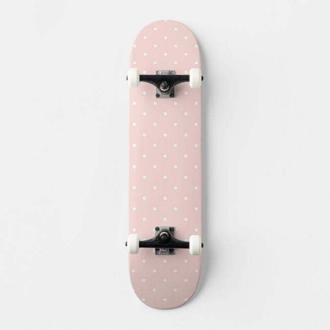 Pattern with white polka dots skateboard (Front)