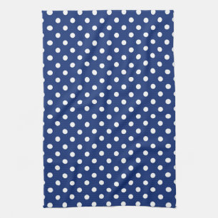 Pattern with white polka dots tea towel