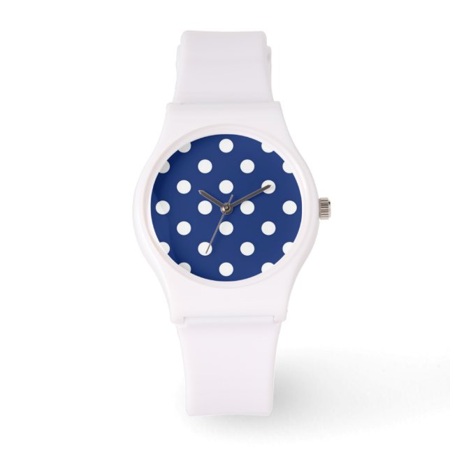 Pattern with white polka dots watch (Front)
