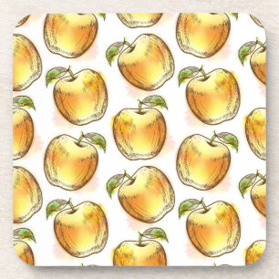 Pattern with yellow apple coaster