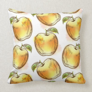 Pattern with yellow apple cushion