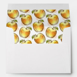 Pattern with yellow apple envelopes