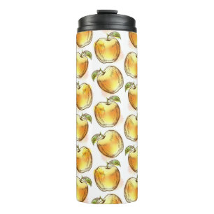 Pattern with yellow apple thermal tumbler