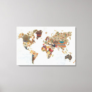 Pattern World Map Canvas Print