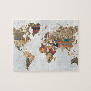 Pattern World Map Jigsaw Puzzle