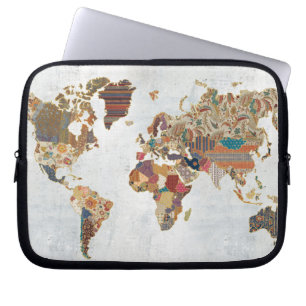 Pattern World Map Laptop Sleeve