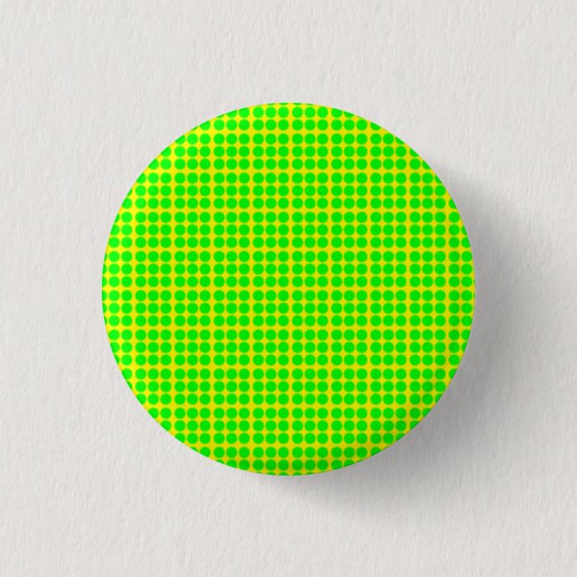 Pattern: Yellow Background with Green Circles 3 Cm Round Badge (Front)