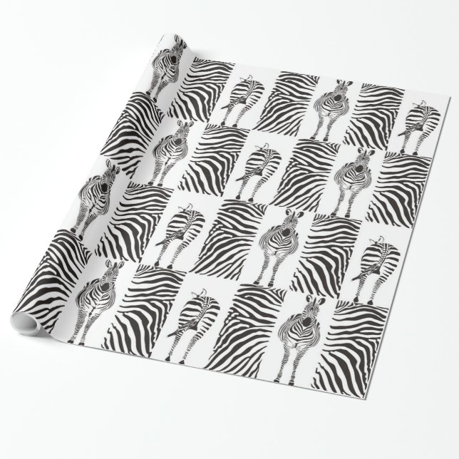 Pattern zebras wrapping paper (Unrolled)
