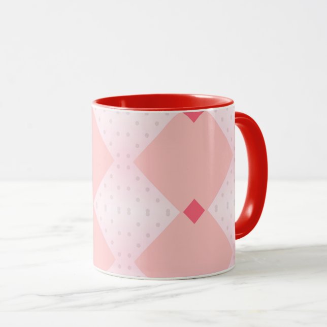 Patterned Background Geometric Shape Pink Red Mug (Front Right)