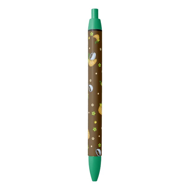 Patterned Black Ink Pen (Front Vertical)