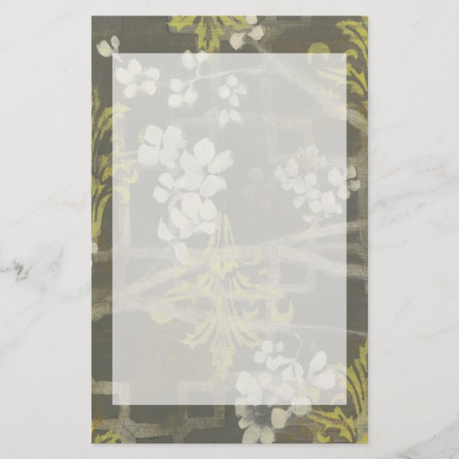 Patterned Blossom Branch I Stationery (Front)