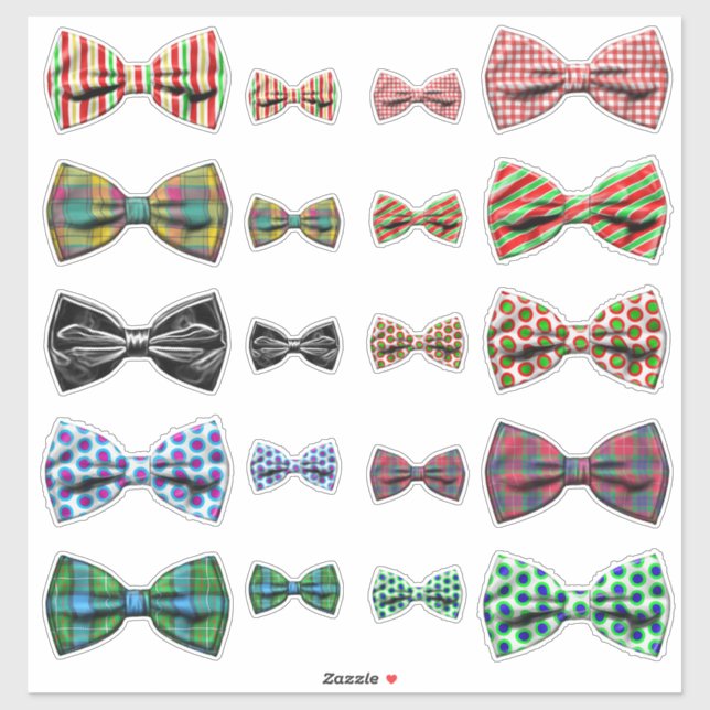 Patterned Bow Ties Sticker Set (Sheet)