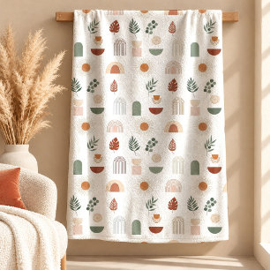 Patterned Burgundy Terracotta Rainbow Blanket Art