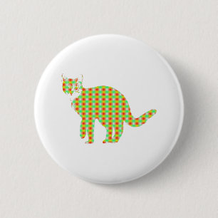 Patterned Cat 6 Cm Round Badge