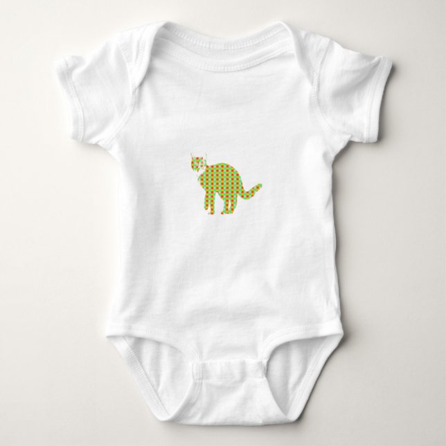 Patterned Cat Baby Bodysuit (Front)