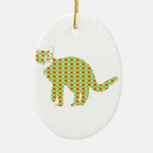 Patterned Cat Ceramic Tree Decoration