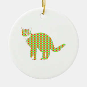 Patterned Cat Ceramic Tree Decoration