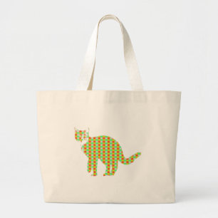 Patterned Cat Large Tote Bag