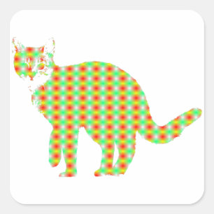 Patterned Cat Square Sticker