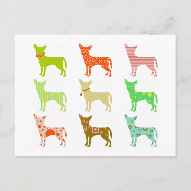 patterned-chihuahuas postcard (Front)