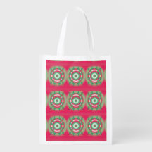 Patterned Christmas Reusable Grocery Bag