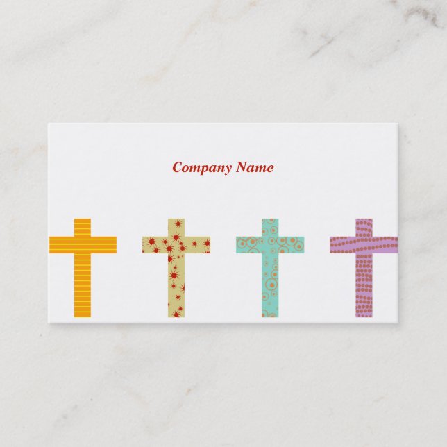 Patterned Crosses, Company Name Business Card (Front)