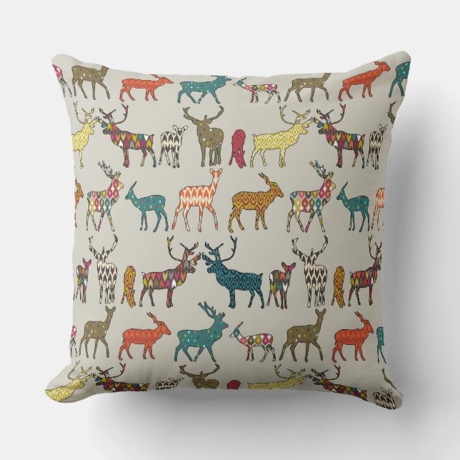 patterned deer stone cushion (Front)