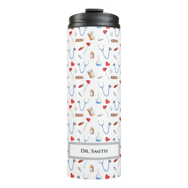 Patterned doctor tools medical doctor graduate thermal tumbler (Front)