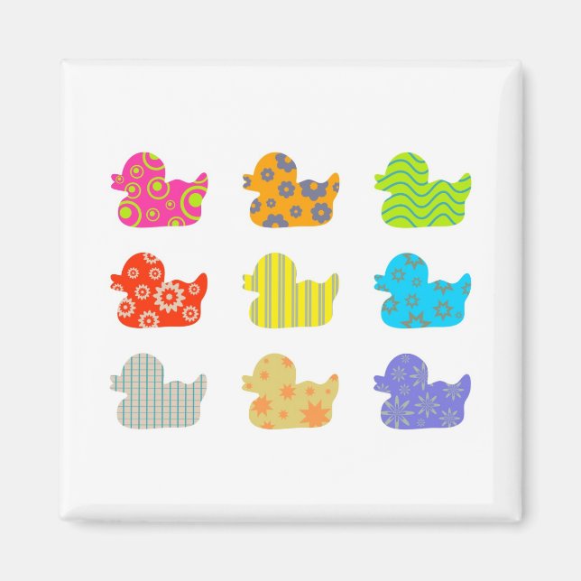 Patterned Ducks Magnet (Front)