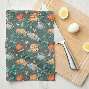 Patterned fabric with whimsical foxes Towel