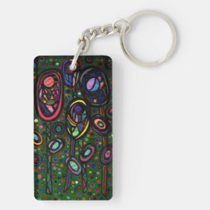 Patterned flowers key ring
