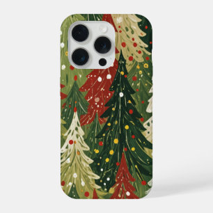 Patterned Forest of Festive Pines iPhone 15 Pro Case