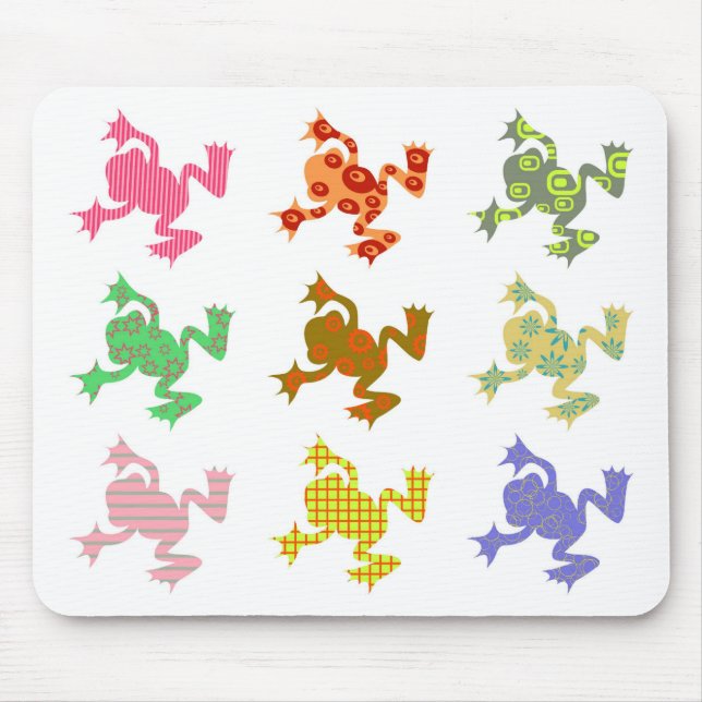 Patterned Frogs Mouse Mat (Front)
