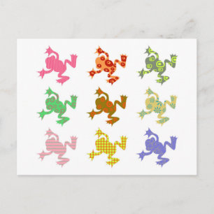Patterned Frogs Postcard