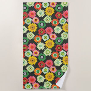 Patterned Gears Beach Towel