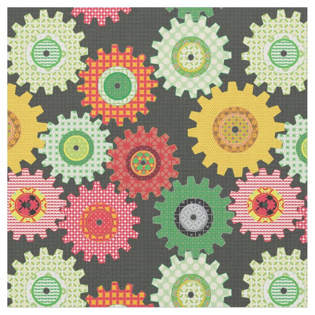 Patterned Gears Fabric (Close Up)