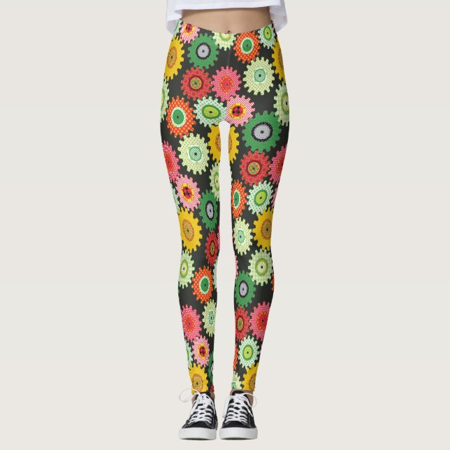 Patterned Gears Leggings (Front)