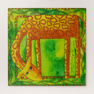 Patterned Giraffe Watercolour Illustration Jigsaw Puzzle