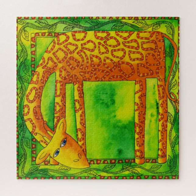 Patterned Giraffe Watercolour Illustration Jigsaw Puzzle (Horizontal)