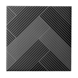 Patterned Gray Herringbone Tile