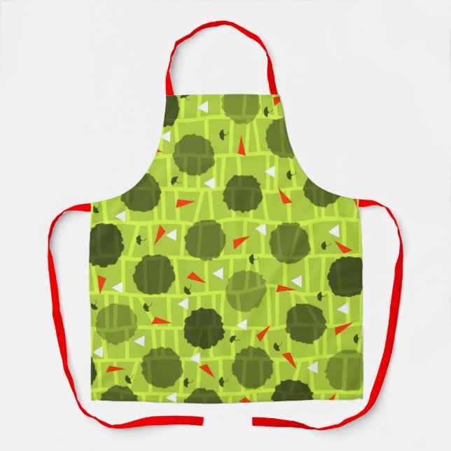 Patterned green apron (Front)