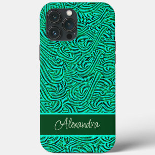Patterned green iPhone 13 pro max case
